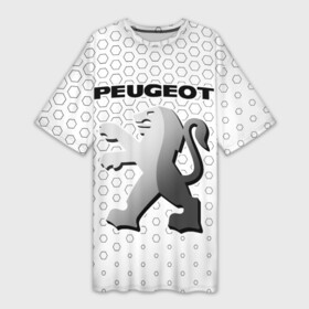 Платье-футболка 3D с принтом PEUGEOT  Соты в Кировске,  |  | auto | logo | moto | peugeot | symbol | авто | автомобиль | гонки | знак | лого | логотип | логотипы | марка | машина | мото | пежо | символ | символы | соты