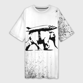 Платье-футболка 3D с принтом BANKSY  СЛОН  Краска в Кировске,  |  | art | artist | banksy | graffity | pacifique | pacifisme | peace | street | violence | war | арт | бэнкси | война | войне | граффити | мир | неравенство | нет | пацифизм | пацифика | символ мира | стрит | художник