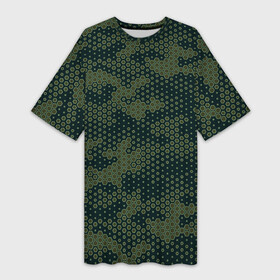 Платье-футболка 3D с принтом Абстрактный геометрический зеленый камуфляж в Кировске,  |  | 23 февраля | camouflage | military | абстракция | армия | боец | военный камуфляж | воин | война | геометрия | день защитника отечества | камуфляж | маскировка | масхалат | математика | милитари | охота | охрана