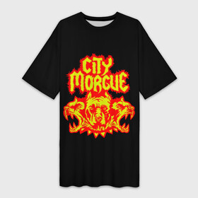 Платье-футболка 3D с принтом ZillaKami x SosMula City Morgue Цербер в Кировске,  |  | Тематика изображения на принте: city | citymorgue | morgue | sos mula | sosmula | zilla kami | zillakami | цербер