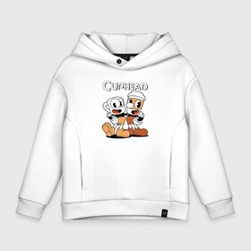 Детское худи Oversize хлопок с принтом Cuphead 2 чашечки в Кировске, френч-терри — 70% хлопок, 30% полиэстер. Мягкий теплый начес внутри —100% хлопок | боковые карманы, эластичные манжеты и нижняя кромка, капюшон на магнитной кнопке | cuphead | cupheadshow | игра чашки | капхед | капхэд | нетфликс | чашечки | чашка | чашки | шоу | шоу чашечка