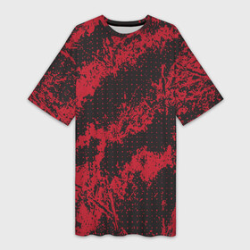 Платье-футболка 3D с принтом КРАСНАЯ ГРЯЗЬ  RED GRUNGE в Кировске,  |  | abstract | grunge | texture | абстракция | гранж | грязь | красная | красная грязь | красный | красный гранж | текстура