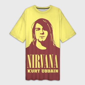 Платье-футболка 3D с принтом Nirvana  (Kurt Cobain) в Кировске,  |  | anarchy | courtney love | kurt cobain | music | nirvana | punks not dead | rock music | анархия | гаражный рок | гитара | гранж | кортни лав | курт кобейн | металл | нирвана | панк рок | рок музыка | рок н ролл | рокер | трэш метал