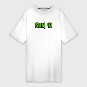 Платье-футболка хлопок с принтом SUM41 LOGO в Кировске,  |  | rock | sum 41 | sum forty one | sum41 | музыка | панк | панк рок | рок | сам 41