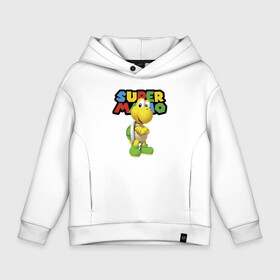 Детское худи Oversize хлопок с принтом Koopa Troopa   Super Mario в Кировске, френч-терри — 70% хлопок, 30% полиэстер. Мягкий теплый начес внутри —100% хлопок | боковые карманы, эластичные манжеты и нижняя кромка, капюшон на магнитной кнопке | eyes | flight | hero | koopa troopa | turtle | video game | wings | видеоигра | герой | глаза | крылья | полёт | черепаха