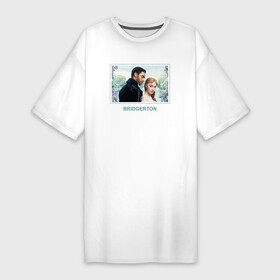 Платье-футболка хлопок с принтом Bridgerton love couple в Кировске,  |  | bridgerton | casual | love | netflix | бриджертоны | граф | дафна | леди | любовь | мадам | нетфликс | саймон бассе | сериалы | фильмы