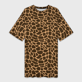 Платье-футболка 3D с принтом Пятна Шкуры Жирафа в Кировске,  |  | Тематика изображения на принте: animals | giraffe | safari | zoo | африка | дикая природа | животные | жираф | звери | зоопарк | кожа жирафа | мода | мозаика | пятна | саванна | сафари
