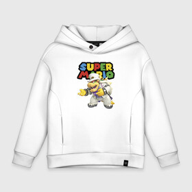 Детское худи Oversize хлопок с принтом Super mario   Bowser в Кировске, френч-терри — 70% хлопок, 30% полиэстер. Мягкий теплый начес внутри —100% хлопок | боковые карманы, эластичные манжеты и нижняя кромка, капюшон на магнитной кнопке | bowser | bracelet | claws | fangs | hat | hero | jaw | suit | super mario | video game | боузер | браслет | видеоигра | герой | клыки | когти | король купа | костюм | пасть | персонаж | шляпа