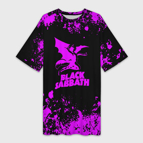 Платье-футболка 3D с принтом Black Sabbath metal в Кировске,  |  | black | black sabbath | geezer | iommi | metal | osbourne | ozzy | paranoid | sabbath