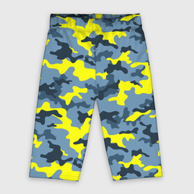 Велосипедки 3D с принтом Камуфляж Жёлто Голубой в Кировске,  |  | blue | camo | camouflage | yellow | жёлтый | камуфляж