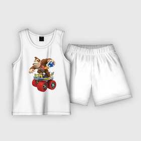 Детская пижама с шортами хлопок с принтом Donkey Kong  Super Mario  Nintendo в Кировске,  |  | car | donkey kong | jaw | nintendo | super mario | teeth | video game | автомобиль | видеоигра | обезьяна | супер марио