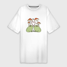 Платье-футболка хлопок с принтом ЛЯГУШКИ ЖАБЫ в Кировске,  |  | animal | fly agaric | frog | toad | жаба | животное | лягушка | мухомор
