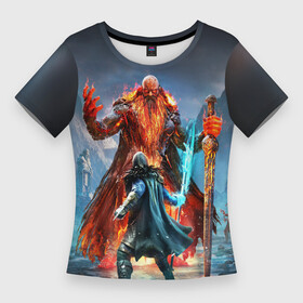 Женская футболка 3D Slim с принтом Assassins Creed Valhalla  Ассасинс Крид в Кировске,  |  | creed | viking | асасинс | ассасина | викинг | кредо