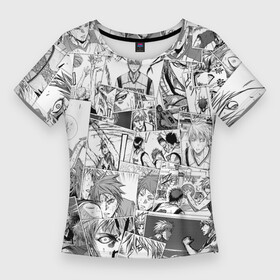 Женская футболка 3D Slim с принтом Kuroko no Basket pattern в Кировске,  |  | anime | kuroko no basket | kuroko no basuke | taiga kagami | tetsuya kuroko | аниме | анимэ | баскетбол куроко | тайга кагами | тэцуя куроко