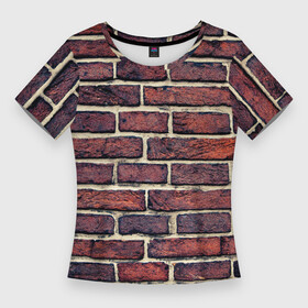 Женская футболка 3D Slim с принтом Brick Wall в Кировске,  |  | pink floyd | кирпичи | паттерн | пинк флойд | стена | узор