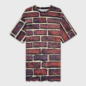 Платье-футболка 3D с принтом Brick Wall в Кировске,  |  | pink floyd | кирпичи | паттерн | пинк флойд | стена | узор