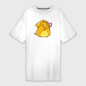 Платье-футболка хлопок с принтом Желтый слон в Кировске,  |  | желтый слон | слон | слоненок | слониха | слоны