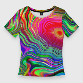 Женская футболка 3D Slim с принтом Expressive pattern  Neon в Кировске,  |  | color | expressive | fashion | neon | pattern | vanguard | авангард | мода | неон | узор | цвет | экспрессия