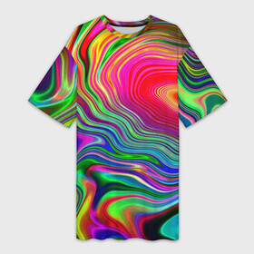 Платье-футболка 3D с принтом Expressive pattern  Neon в Кировске,  |  | color | expressive | fashion | neon | pattern | vanguard | авангард | мода | неон | узор | цвет | экспрессия
