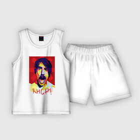 Детская пижама с шортами хлопок с принтом Kiedis RHCP в Кировске,  |  | anthony kiedis | red hot chili peppers | red star | rhcp | красная звезда | красный острый перец чили | энтони кидис