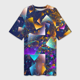 Платье-футболка 3D с принтом Expressive pattern  Vanguard в Кировске,  |  | abstraction | expression | fashion | pattern | vanguard | абстракция | авангард | мода | узор | экспрессия