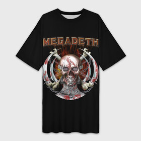 Платье-футболка 3D с принтом MEGADETH (Боевой Череп) в Кировске,  |  | anarchy | heavy metal | megadeth | music | punks not dead | rock music | rocker | slayer | thrash metal | анархия | гаражный рок | гитара | гранж | мегадет | металл | панк рок | рок музыка | рок н ролл | рокер | трэш метал | тяжелый рок | хард рок