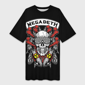 Платье-футболка 3D с принтом MEGADETH (Ядерный Череп) в Кировске,  |  | anarchy | heavy metal | megadeth | music | punks not dead | rock music | rocker | slayer | thrash metal | анархия | гаражный рок | гитара | гранж | мегадет | металл | панк рок | рок музыка | рок н ролл | рокер | трэш метал | тяжелый рок | хард рок