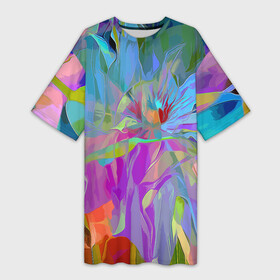 Платье-футболка 3D с принтом Abstract color pattern  Summer 2022 в Кировске,  |  | abstraction | fashion | flowers | pattern | summer | абстракция | лето | мода | узор | цветы