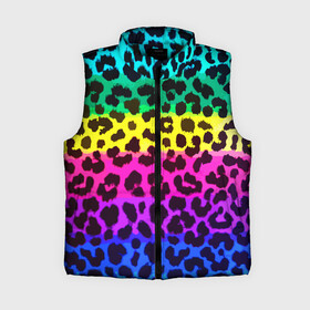 Женский жилет утепленный 3D с принтом Leopard Pattern   Neon в Кировске,  |  | fashion | leopard | neon | pattern | skin | vanguard | авангард | леопард | мода | неон | узор