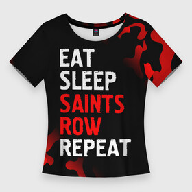 Женская футболка 3D Slim с принтом Eat Sleep Saints Row Repeat  Камуфляж в Кировске,  |  | eat sleep saints row repeat | logo | row | saints | игра | игры | камуфляж | лого | логотип | милитари | роу | символ | сэйнтс