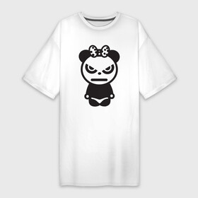 Платье-футболка хлопок с принтом Бяка бука (мишка) в Кировске,  |  | bear | cutie | бука | бяка | вредная | злая | медведица | медведь | милая | милый | мишка | недовольная | обиженная