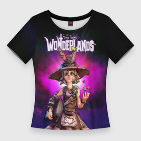 Женская футболка 3D Slim с принтом Tiny Tinas Wonderlands. Tina в Кировске,  |  | action | borderlands | rpg | shooter | tina | tiny | tiny tina’s wonderlands | wonderlands | крошка | пограничье | тина | шутер | экшн