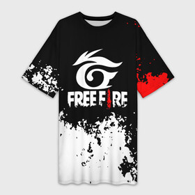 Платье-футболка 3D с принтом GARENA FREE FIRE. в Кировске,  |  | free fire | free fire battlegrounds | garena | garena free fire | гарена | игра | фри фаер | шутер