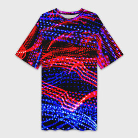 Платье-футболка 3D с принтом Neon vanguard pattern 2022 в Кировске,  |  | abstraction | fashion | neon | pattern | vanguard | абстракция | авангард | мода | неон | узор