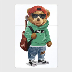 Магнитный плакат 2Х3 с принтом КРУТОЙ МИШКА | COOL BEAR в Кировске, Полимерный материал с магнитным слоем | 6 деталей размером 9*9 см | art | bear | cool bear | drawing | guitar | hat | hoodie | sweatshirt | арт | гитара | крутой мишка | медведь | мишка | очки | рисунок | толстовка | худи | шапка