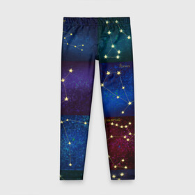 Детские леггинсы 3D с принтом Созвездия Северного полушария летом в Кировске, полиэстер 85%, спандекс 15% | эластичный пояс, зауженный крой | Тематика изображения на принте: constellations | galaxy | stars | вселенная | звезды | небо | ночное | полушарие | северное | созвездия