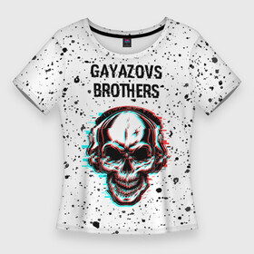 Женская футболка 3D Slim с принтом Gayazovs Brothers  ЧЕРЕП  Краска в Кировске,  |  | brothers | music | paint | rap | бразерс | брызги | гаязов | гаязовс | краска | музыка | рэп | рэпер | рэперы | рэпперы | хип | хип хоп | хоп | череп