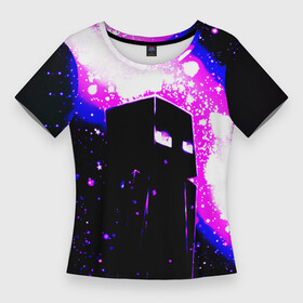 Женская футболка 3D Slim с принтом MINECRAFT  CREEPER в Кировске,  |  | creeper | game | minecraft | звезды | игра | компьютерная игра | крипер | майнкрафт | мейнкрафт | небо