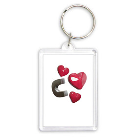 Брелок прямоугольный 35*50 с принтом Red Hearts в Кировске,  |  | hearts | love | magnetic | red | любовь | магнит | сердце