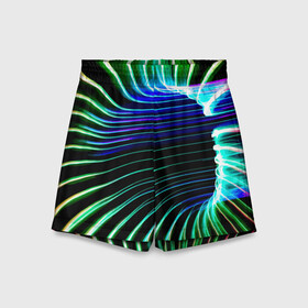 Детские спортивные шорты 3D с принтом Portal / Fashion pattern / Neon в Кировске,  100% полиэстер
 | пояс оформлен широкой мягкой резинкой, ткань тянется
 | color | fashion | neon | pattern | portal | мода | неон | портал | узор | цвет