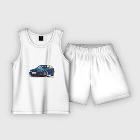 Детская пижама с шортами хлопок с принтом BMW Blue в Кировске,  |  | auto | bmw | car | driver | авто | автомобиль | бмв | водитель | дорога | машина | скорость