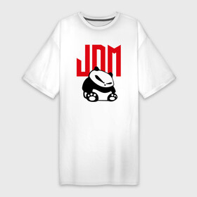 Платье-футболка хлопок с принтом JDM  Panda  Japan  Симпатяга в Кировске,  |  | bear | japan | jdm | muzzle | panda | paws | медведь | панда | япония