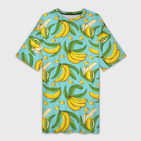 Платье-футболка 3D с принтом Banana pattern  Summer  Fashion 2022 в Кировске,  |  | banana | fashion | pattern | summer | банан | лето | мода | узор