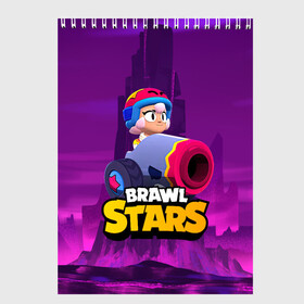 Скетчбук с принтом BrawlStars Бонни с пушкой Bonny в Кировске, 100% бумага
 | 48 листов, плотность листов — 100 г/м2, плотность картонной обложки — 250 г/м2. Листы скреплены сверху удобной пружинной спиралью | Тематика изображения на принте: boni | bonnie | brawl | brawl stars | brawlstars | brawl_stars | бони | бонни | бравлстарс