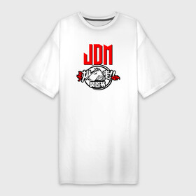 Платье-футболка хлопок с принтом JDM  Bull terrier  Japan в Кировске,  |  | bull terrier | dog | japan | jaw | jdm | style | бультерьер | собака | стиль | япония
