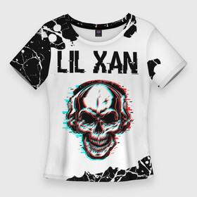 Женская футболка 3D Slim с принтом Lil Xan  ЧЕРЕП  Краска в Кировске,  |  | lil | lil xan | music | paint | rap | xan | брызги | краска | ксан | лил | музыка | рэп | рэпер | рэперы | рэпперы | хип | хип хоп | хоп | череп