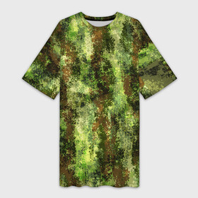Платье-футболка 3D с принтом Пиксельный камуфляж Шерхан Лес в Кировске,  |  | камуфляж | лес | лесной | маскировка | милитари | пиксельный