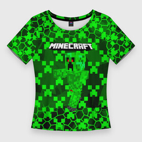 Женская футболка 3D Slim с принтом minecraft КРИПЕРЫ в Кировске,  |  | craft | game | mine | minecraft | minecraftmemories | pixel | twitter | игра | майнкрафт | маркус перссон | пиксель | ремесло | шахта