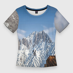 Женская футболка 3D Slim с принтом Minecraft  Mountains  Video game в Кировске,  |  | clouds | minecraft | mountains | sky | video game | видеоигра | горы | майнкрафт | небо | облака