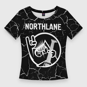 Женская футболка 3D Slim с принтом Northlane  КОТ  Трещины в Кировске,  |  | band | metal | northlane | rock | группа | кот | мрамор | нортлейн | рок | трещины